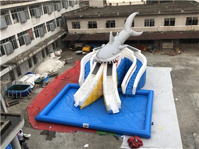 New Design shark inflatable water park